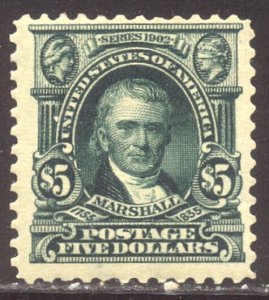 U.S. #313 SCARCE Mint w/ Cert - 1903 $5.00 Marshall