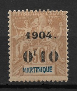 Martinique 1904, 10c on 30c, Scott # 56, VF-XF MLH*OG (RMD-1)