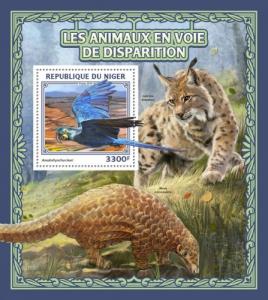 NIGER 2016 SHEET ENDANGERED ANIMALS WILDLIFE nig16523b