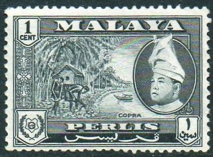 Perlis 1957 1c Copra MH