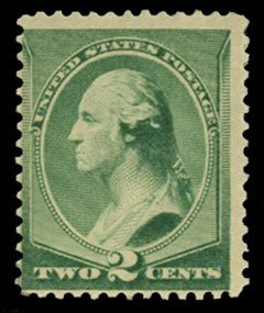 United States, 1870-1888 #213 Cat$40, 1887 2c green, hinged