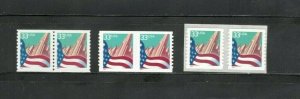 3280-3281-3282 Flag & City US Pair Stamps Red Date Mint/nh FREE SHIPPING 