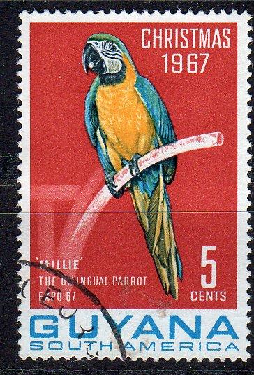 Guyana 34 - Used - Macaw / Parrot / Christmas (1)