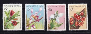 Papua New Guinea stamps #651 - 654, MNH OG, topical, Flowers