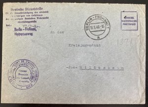 1949 Berlin Germany Displaced Person DP Frohnau Camp Cover Rare Liquidation Rubb