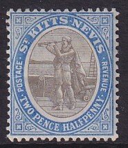 Sc 4 St Kitts Nevis 1903 Columbus looking for land 2½ pence MMH Wmk 2 CV $20.00
