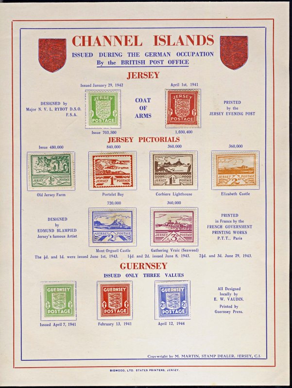 3839: Channel Island Occupation Issue: Mint Jersey & Guernsey Sets. c£73