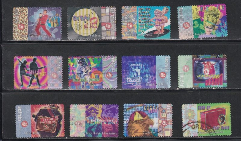 Australia # 1662a-1662l, Rock & Roll in Australia, Used Set, 1/2 Cat.