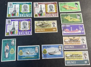 BRUNEI # 153-164--USED--4 COMPLETE SETS--1969-71