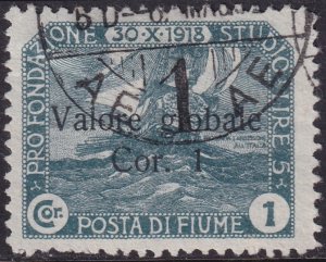 Fiume 1920 Sc 81A used second overprint