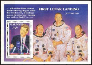 Maldive Islands 1989 Space J. F. Kennedy S/S MNH