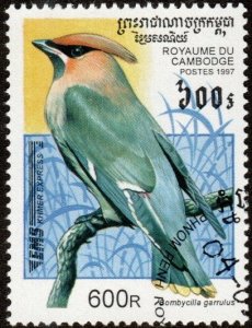 Cambodia 1598  - Cto - 600r Bohemian Waxwing (1997)