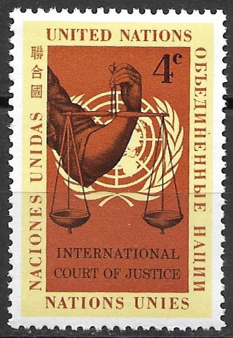 United Nations 4c Scales of Justice issue of 1961, Scott 88 MH