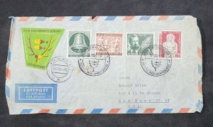 Germany Registered Postal cover German Stamps + Vignette HUNTING FISHING assoc.