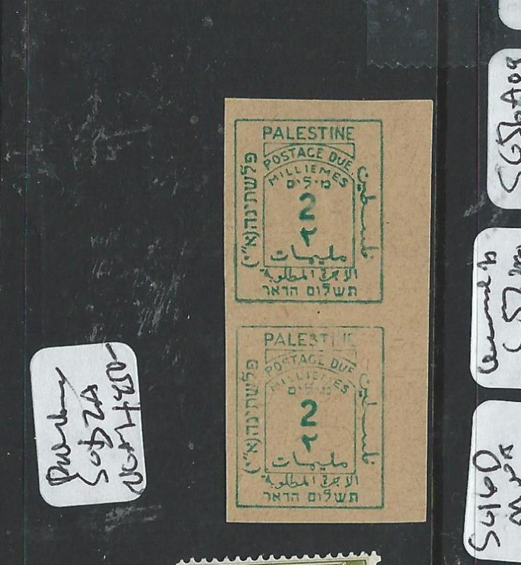 PALESTINE (P0606BB) POSTAGE DUE 2M SGD2 IMPERF PAIR NGAI