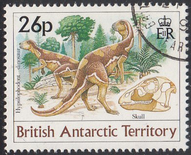 British Antarctic Territory 1991 used Sc #173 26p Hypsilophodont dinosaur