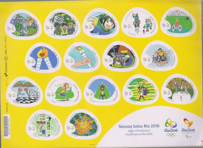 RO) 2016 BRAZIL, OLYMPIC AND PARALLYPIC GAMES  RIO 2016- SPORTS-  CARTOON - ADHE