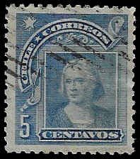 Chile #71 Used; 5c Columbus (1905)