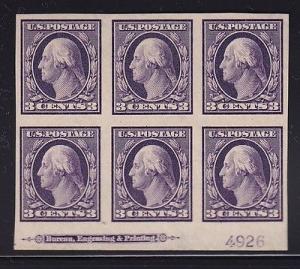 345 VF-XF-LH original gum plate block of 6 nice color cv ...