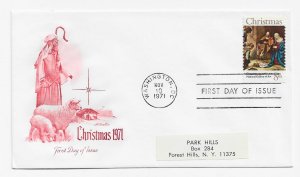 US 1444 8c Christmas Manger Scene on FDC Artmaster Cachet ECV $6.00