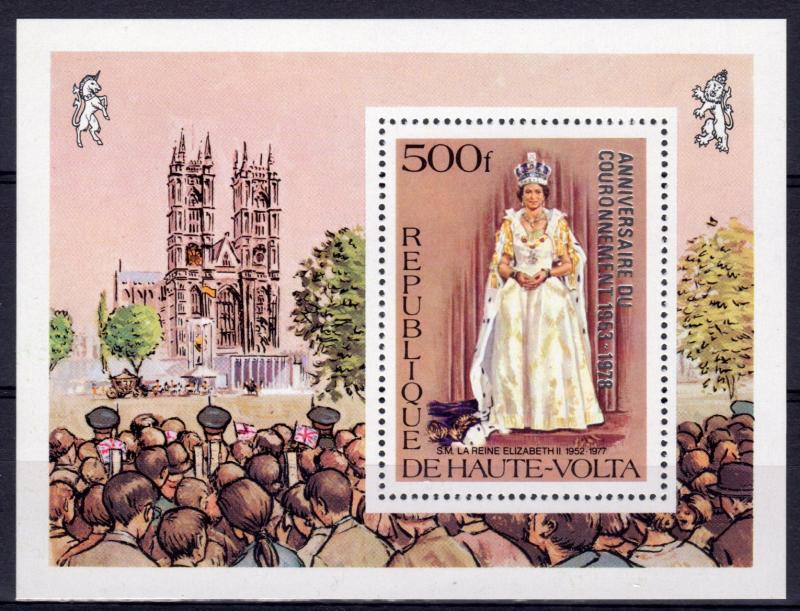 UPPER VOLTA 1978 Sc#480 Coronation 25th.Anniv.ovpt.Silver S/S Perf.MNH