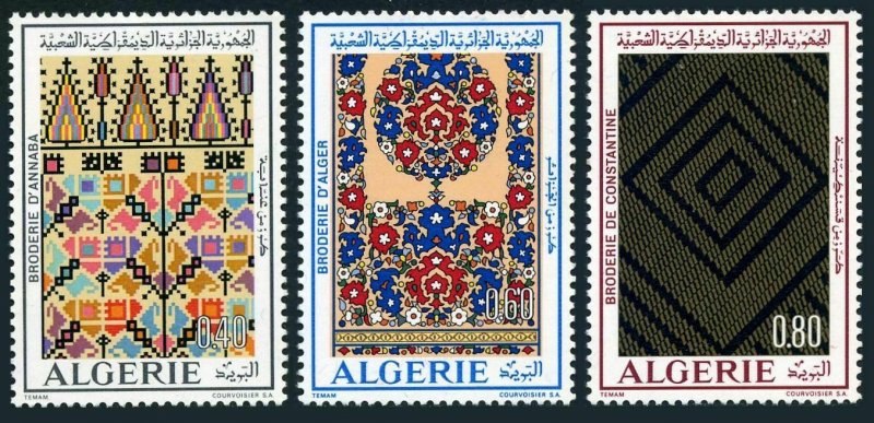 Algeria 491-493,MNH.Michel 601-603. Native Embroideries 1973.