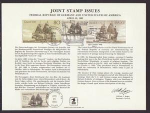 US SC82 Germany Joint Issue Souvenir Card Cancel