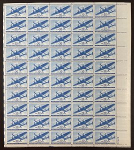 C30 TWIN-MOTORED TRANSPORT PLANE Sheet of 50 US Airmail 40¢ Stamps MNH  1941