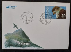 Faroe Islands 2002 cachet FDC Merlin.