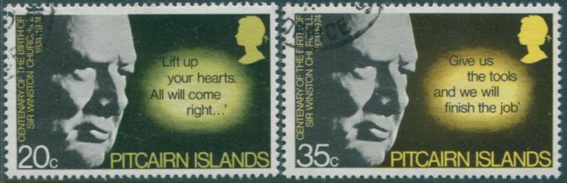 Pitcairn Islands 1974 SG155-156 Churchill birth set FU