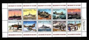 Nauru-Sc#530- id8-used sheet-Ships-WWII ends-2005-