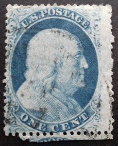 24 1c Franklin Used  Light Cancel