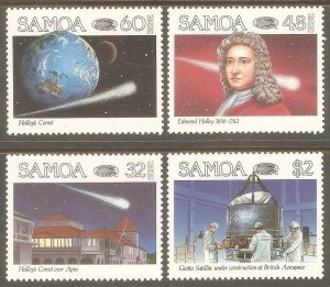 SAMOA Sc# 666 - 669 MNH FVF Set4 Halley's Comet & Space Satellite