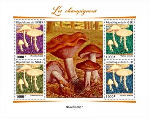 Niger - 2022 Mushrooms, Alder Scalycap - 4 Stamp Sheet - NIG220455a7