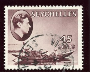 Seychelles 1949 KGVI 45c purple-brown (CH) very fine used. SG 143b.