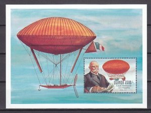 Uganda, Scott cat. 1112. Count Zepplin and Balloon s/sheet.