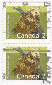 Canada - 1988 Animals -Porcupine -2c pair Used SG 1262