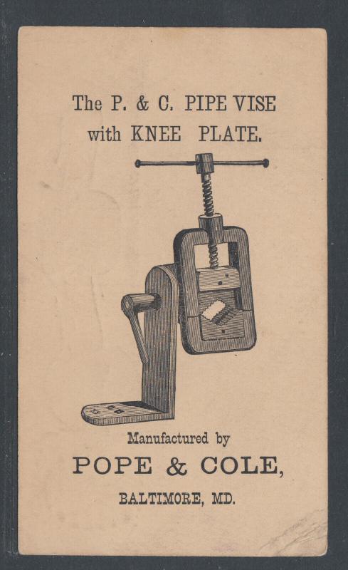 US Sc UX5 1880 Illustratrated Advertising Card, Plumbing Pipe Vise, Tools
