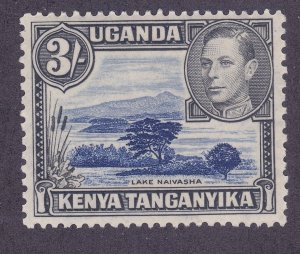 Kenya Uganda Tanzania 82a Mint 1938 3sh Gray Black & Ultra Perf 13x11½