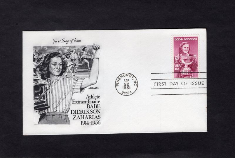 1932 Babe Zaharias, FDC, Artmaster