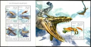 Togo 2013 Marine Dinosaurs sheet + S/S MNH