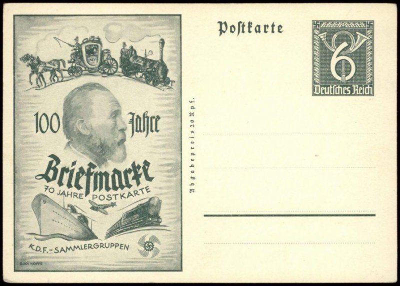 3rd Reich von Stefan 100yrs of Stamps Germany Private GSK Postal Card Cov G68641