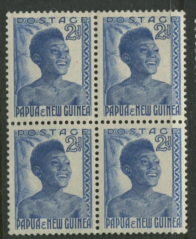 Papua New Guinea- Scott 124 - Definitive - 1952 - MNH - Block of 4 X 2p Stamp