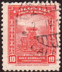 Colombia C152 - Used - 10c El Dorado, red (1948)