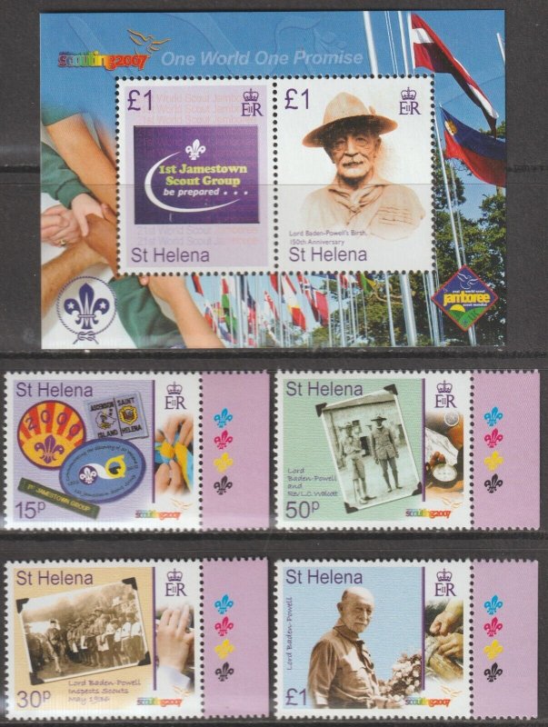 EDSROOM-O17866 St Helena 926-930 MNH 2007 Boy Scouts CV$18