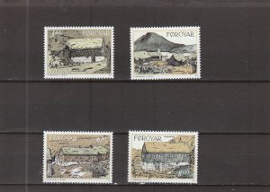 Faroe Islands  Scott#  243-246  MNH  (1992 Traditional Houses)