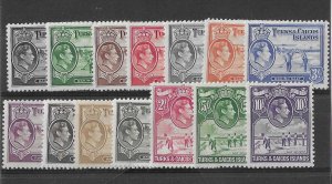 Turks & Caicos Sc #78-89  complete set of 14 LH VF