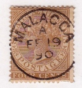 Straits Settlements stamp #44, SOTN Malacca cancel, QV - FREE SHIPPING!! 