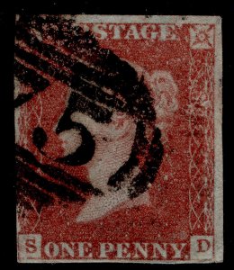 GB QV SG8, 1d red-brown PLATE 86, USED. Cat £35. SD