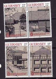 Guernsey-Sc#348-51- id7-unused NH set-Europa-Modern Architecture-1987-